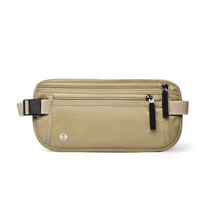 Anti-theft brush travel passport ID bag close-fitting invisible waterproof change mobile phone waist bag ID card storage bag fixed printing