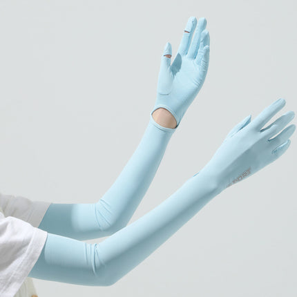 Summer sunscreen UV ice sleeve extended ice sleeve female nylon ice silk outdoor riding sunscreen gloves wholesale