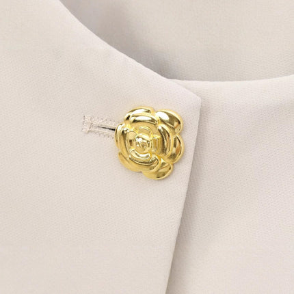 European and American Style Solid Color French Style Fragrant Style Celebrity Elegant Casual Commuter Flip-on Slim-fit Round Neck Professional Suit Jacket