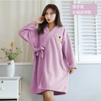 Long sleeve purple / Smiley face bathrobe pineapple grids [ 40-90kg can be worn]