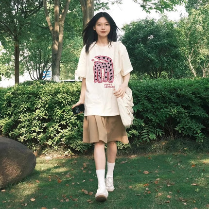 White Short-Sleeve T-Shirt for Women, Summer 2026 New Popular Style, Loose Half-Sleeve Korean Chic Pure Cotton Super Nice Top