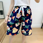 Women's shorts/navy blue cherry / free size (40.00 kg-65.00 kg