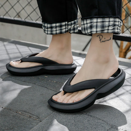 Flip-Flops Men's Non-Slip Flip-Flops Slippers with Soft Soles for Men's Summer Thick-Soled Slippers for Women's Cross-Border New Style