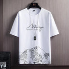Snow Mountain-White-Short Sleeve / M