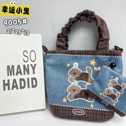 New Girls Handbag Storage Bag Cute Lunch Box Bag Handbag Mother Bag Korean Cartoon Bag Hand Bag