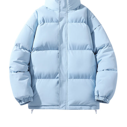 Solid Color Cotton Jacket for Men and Women, Couple's Stand-Collar Puffer Jacket, Winter Cold-Proof, Warm, Thick, Versatile Cotton Coat, Winter Style