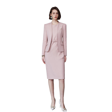 AD Unique Beautiful Small Suit Autumn 2024 New Formal Occasion Professional Suit Dress Collarless Suit Jacket OL