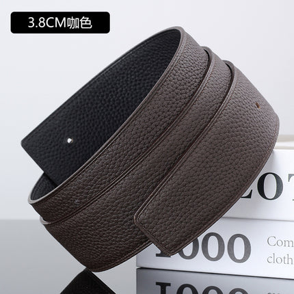 Guangzhou belt manufacturers spot wholesale headless layer cowhide smooth buckle leather pure cowhide pants belt does not take the lead