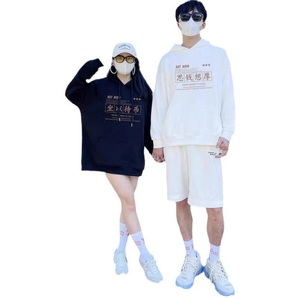 High-End Oversize Tops for Men and Women, Special Couple Wear, Autumn and Winter Velvet Hooded Sweatshirts, Trendy Brand Class Uniforms