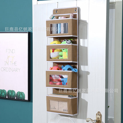 Fabric multi-layer storage hanging bag wall hanging door sundries storage bag dormitory upper hanging storage bag wholesale