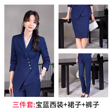 Professional Suit suit Women's Senior Sense 2024 Spring and Autumn New Hotel Front Desk Beauty Salon Overalls Suit Jacket