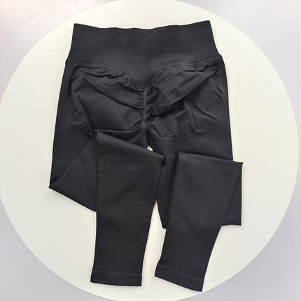 [Butt King] European and American Newly Upgraded Seamless Knitted Mid-Waist Peach Butt Pants Three-Section Waist Fitness Pants
