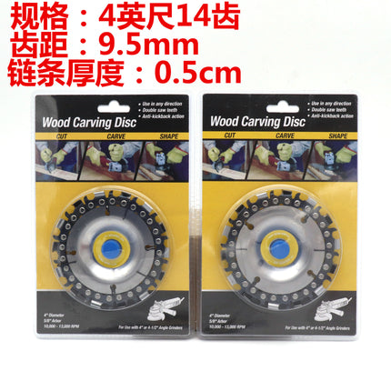 4-inch chain plate for cross-border angle grinding 14 tooth width tooth woodworking chain saw cutting piece wood slotting saw tooth piece