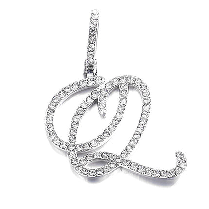 Foreign trade popular products full diamond hip hop jewelry grass letter pendant melon seed buckle Cuban chain accessories Amazon exclusive