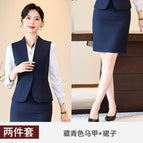 Navy blue vest +7703 navy blue skirt / S