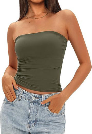 2025 Cross-Border Hot-Selling Women's Tube Top Off-Shoulder Inner Wear Outerwear Tight-Fitting Top