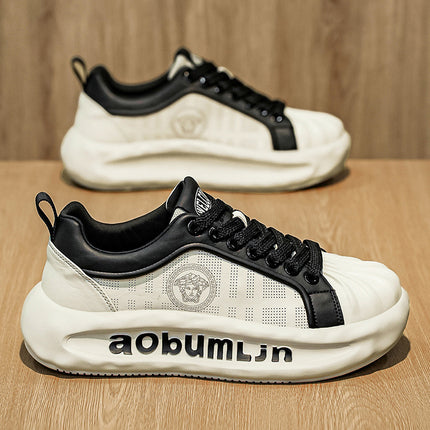 Summer New Mesh Thin Lace-Up Breathable Sneakers Trendy Versatile Shallow Men's Casual Slip-On Shoes