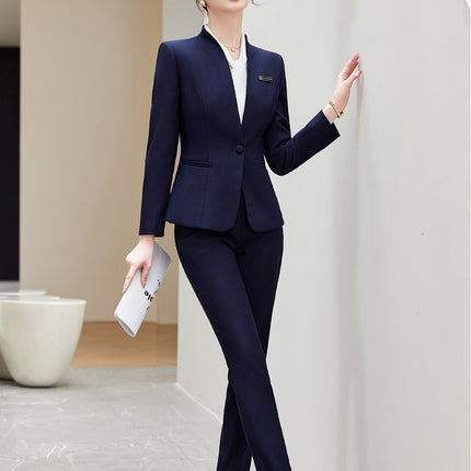 Grey Professional Suit suit Women's Autumn Hotel Front Desk Reception Tooling Beauty Salon Sales Department Overalls Dress