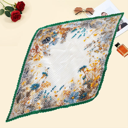 New wrinkled small square scarf female Korean imitation silk printed wrinkled small scarf Joker scarf decorative scarf wholesale