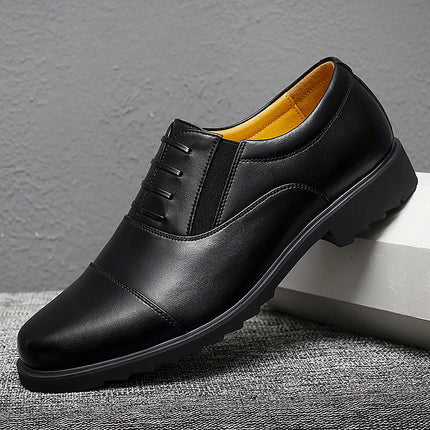Cross-Border Casual Leather Shoes Youth Formal Shoes Security Professional Business Formal Leather Shoes Men's Slip-On Manufacturer Foreign Trade