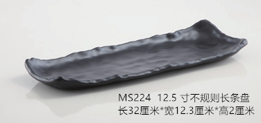 Rectangular plate melamine tableware plastic black Frosted Hot Pot Restaurant creative Japanese and Korean sushi barbecue skewers meat plate