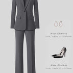 9307 gray suit + straight pants / 4 XL