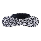 Black headband with white leopard print / bulk