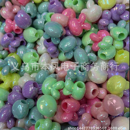 Acrylic light color plated AB colorful diy children beaded material candy AB colorful beads jewelry accessories