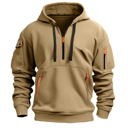 Cross-Border Spring and Autumn Men's Sweatshirt Hoodie Zipper Multi-Pocket Pullover Men's Sports Casual Jacket