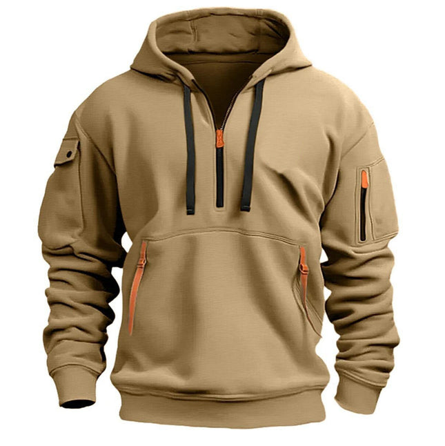 Cross-Border Spring and Autumn Men's Sweatshirt Hoodie Zipper Multi-Pocket Pullover Men's Sports Casual Jacket