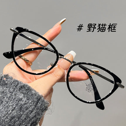 European and American retro cat's eye myopia glasses women's professional can be equipped with power lenses flat lens small frame eye frame