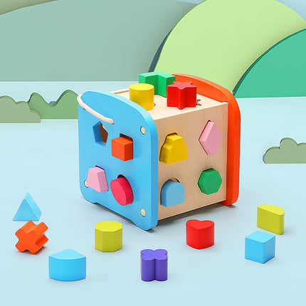 Wooden Multifunctional Column Set Toy Children's Intelligence Development Beads Big Treasure Box Kindergarten Early Education Beads Teaching Aids