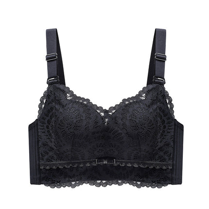 Thickened Intimates for Women with Small Breasts, Push-Up and Enlargement, Steamed Bun Cup Bra, Comfortable Side-Retractable, Non-Magnetic, Wire-Free Adjustable Bra