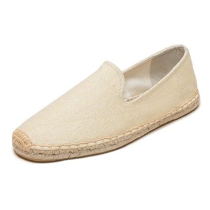 Fisherman Shoes Men's Spring and Summer New Linen Canvas Simple Casual Straw Soft Bottom Loafers Slip-on Loafers