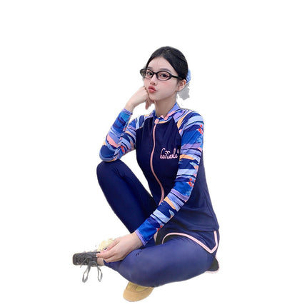 Women's Swimsuit for Hot Springs, Conservative Sun Protection, Long-Sleeved and Long-Pants Swimming Suit, Wetsuit 2025 New Jellyfish