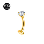 1.6x16mm teeth m1.2 / Nail zircon gold white