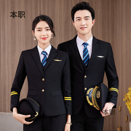 Technical school flight less aviation uniforms professional suit autumn and winter captain overalls stewardess suits property security uniforms