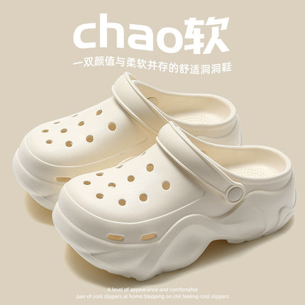 2025 with Little Red Riding Book Explosive Internet Celebrous Cave Shoes Summer Wear Cute Cartoon Thick Sole Non-slip Baotou Slippers