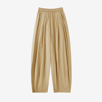 Aboutsea Summer Balloon Bobo Pants with a Drapey Feel for Pear-Shaped Body Types, Summer Women's High-End Wide-Leg Pants