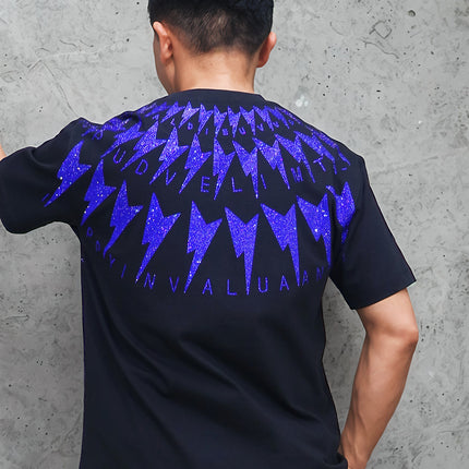 340kg plus fat plus size European trendy brand blockbuster hot drilling lightning men and women wear loose short sleeve T-shirt fat jacket