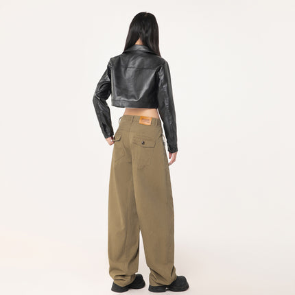 Bumi House# American Retro Machete Pants Leg-closed Design Overalls Loose All-match Wide Leg Casual Pants for Men and Women
