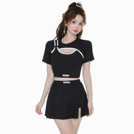 Swimsuit Women's Conservative Split Skirt Style Hot Spring New Style Pure Belly Covering Slimming Sexy Small Chest Gathering Internet Celebrous Swimsuit