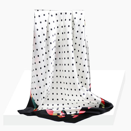Spring and Autumn New 90 Square Scarf Printing Silk Satin Hangzhou Scarf Square Scarf Shawl Gift Factory Wholesale