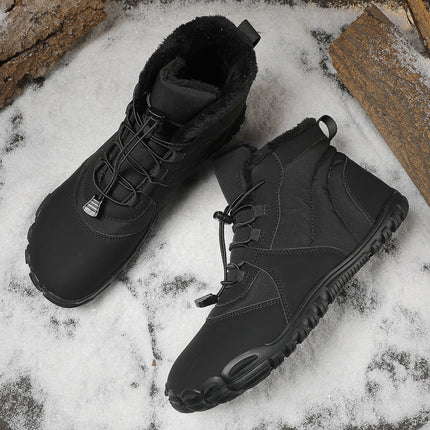Waterproof Snow Boots for Men and Women in Winter Fleece-Lined to Heattech Couples High-Top Sports Shoes Short Boots Cold-Proof Five-Finger Hiking Shoes