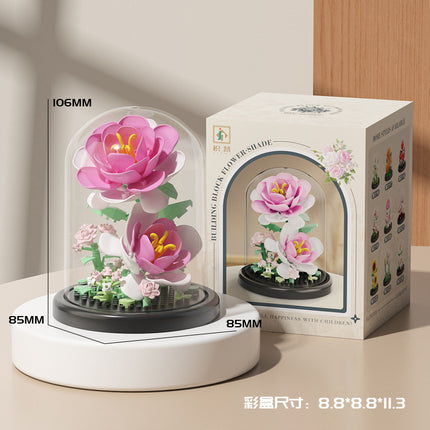 Compatible with Lego Forever Flower Sunflower Rose Fleshy Potted Plants Assembled Building Blocks Toy Valentine's Day Gift for Girls