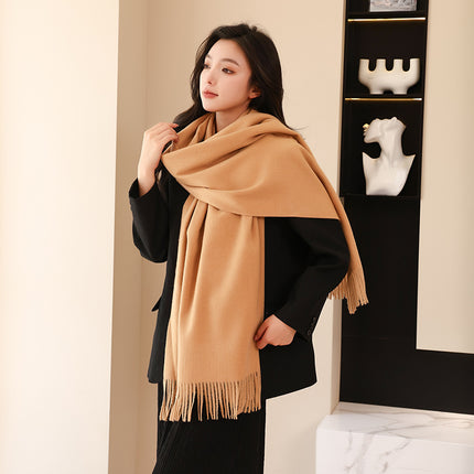 Wool Scarf Shawl High-End Versatile Cashmere Scarf Women's Winter 2025 New Men's Solid Color Scarf Wholesale