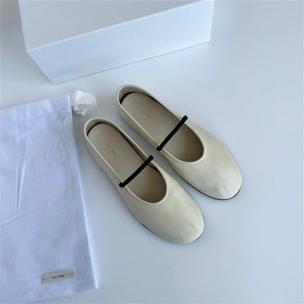 Niche The row Ballet Flats Comfortable Soft Leather Step-on French Milk Shoes Leather Shoes Women's Shoes