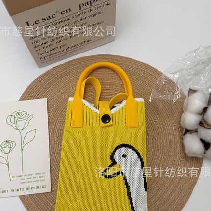 Girl's Heart-Shaped Knitted Crossbody Bag