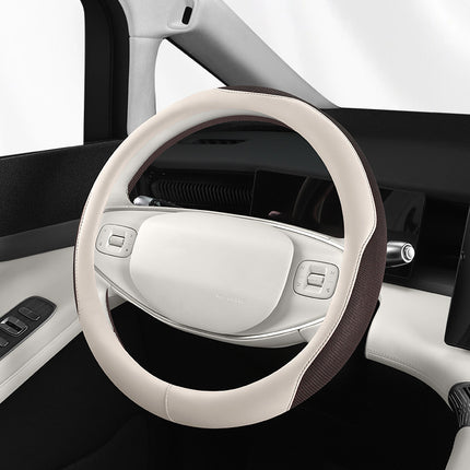 Car Steering Wheel Cover Leather Ice Silk Universal Car Electric Handle Cover Breathable Anti-Slip Model Available for All Seasons