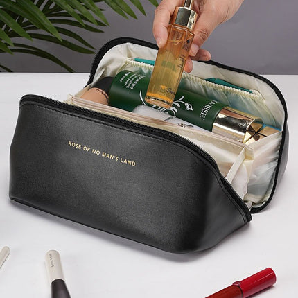 Cross-border High Quality PU Leather Cloud Pillow Cosmetic Bag Large Capacity Portable Cosmetic Case Travel Wash Bag Portable